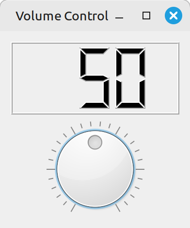 Screenshot of Qt volume control application