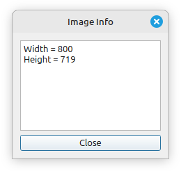 Screenshot of the image information dialog